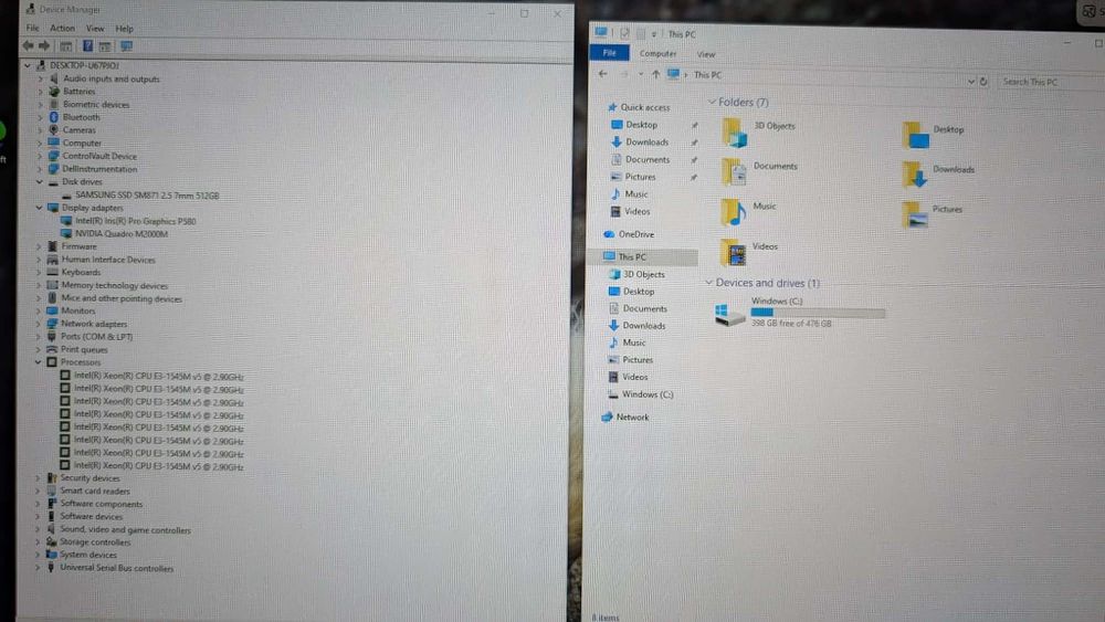 Laptop Workstation Dell Precision 7510 Xeon 2.9GHz 32GB RAM