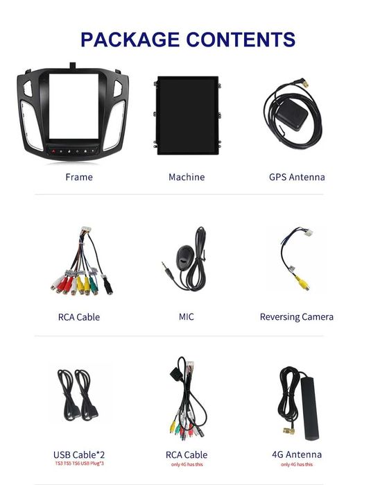 Navigatie Android TESLA Ford Focus 3 2011-2019 1/6 Gb Ram Waze Carplay