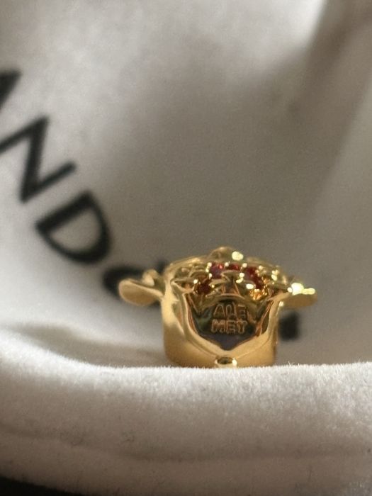 Pandora Gold Stitch Red Heart Charm
