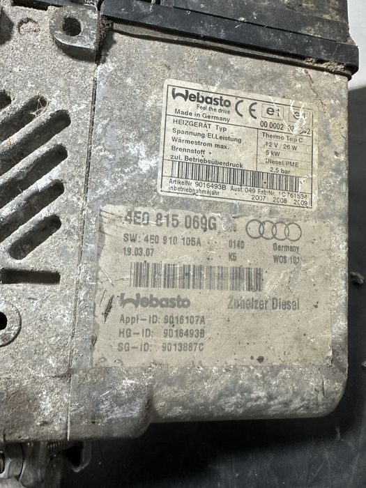 Sirocou webasto Audi A8 D3  3.0 diesel 4E0815069G