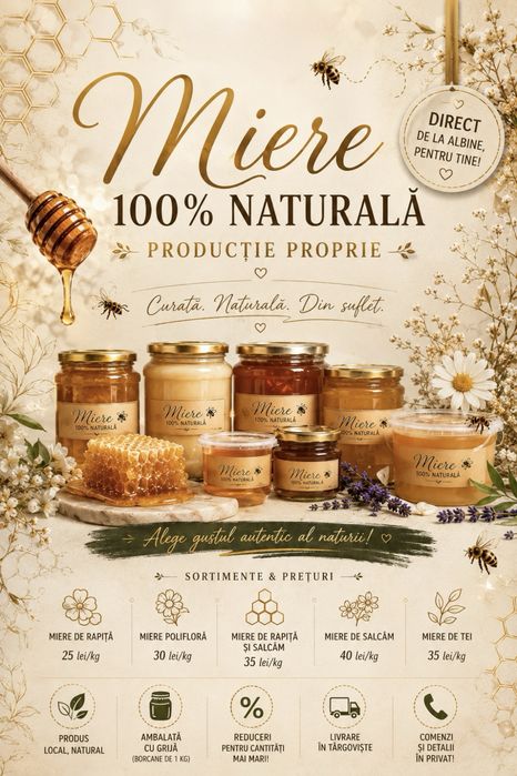 Miere 100% naturală
