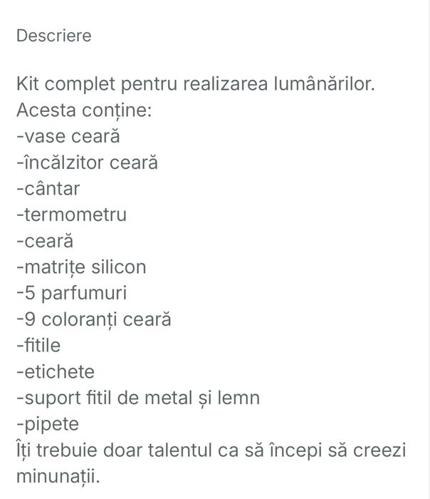 Kit lumanari handmade