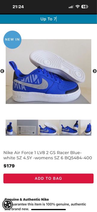 Sneakers Nike Air Force1 Lv8 2 GS Racer blue obsidian white impecabili