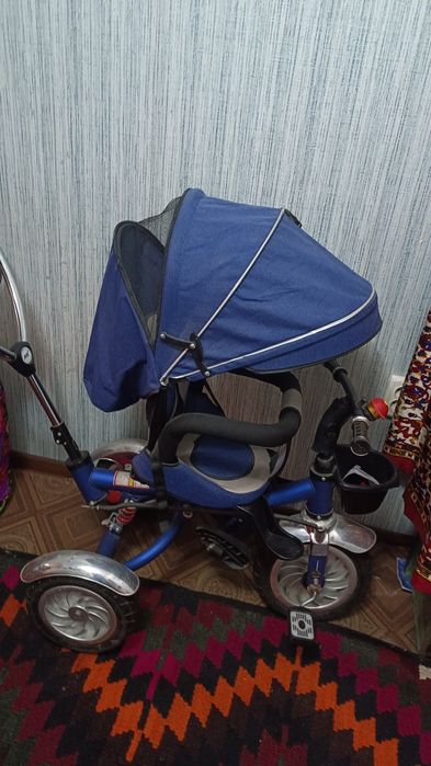 Bolalar uchun qulay va mustahkam 3 g‘ildirakli kolyaska-velosiped