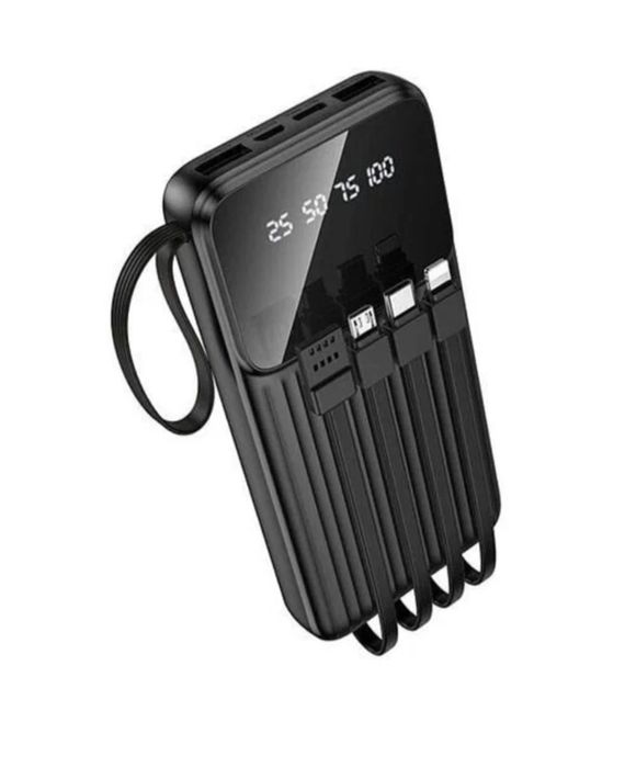 Универсальный повербанк 20000 mAh с кабелями 4в1 для iPhone и Android