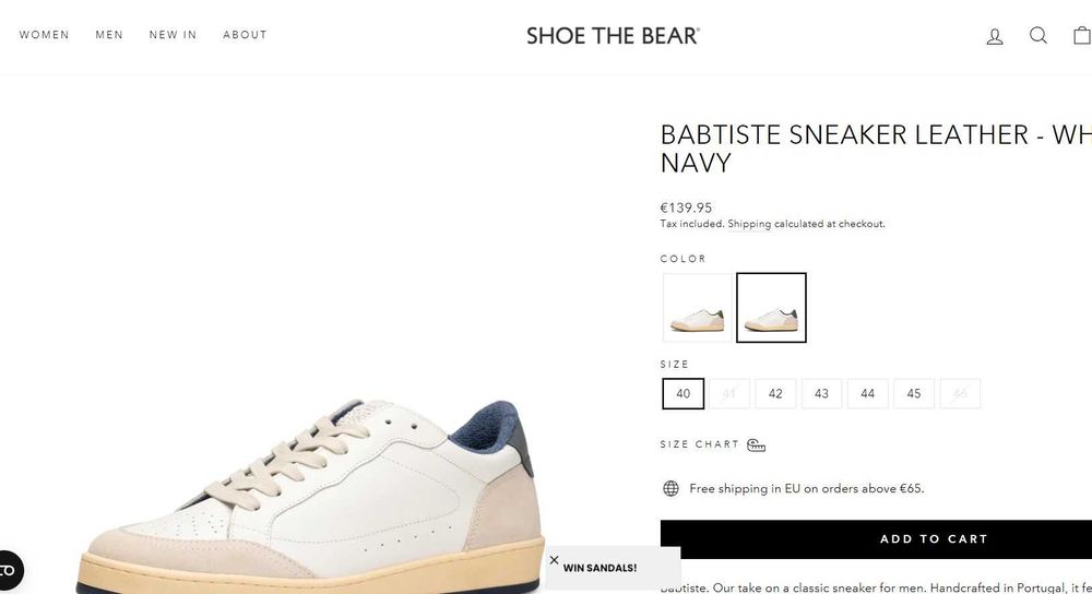 Pantofi sport casual 42 premium Shoe The Bear piele naturala