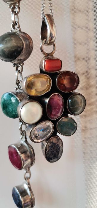 Brățară și pandant, argint 925,cu pietre semiprețioase!