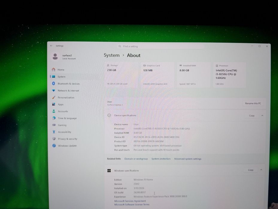 Microsoft Surface laptop 2 core i5