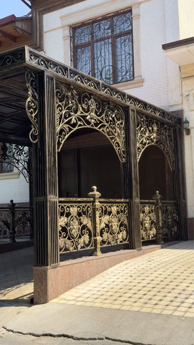 навес решётка огрождения перила ворота беседка naves darvoza reshotka