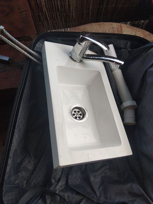 Lavoar / Chiuvetă baie dimensiuni mici (40x20 cm) + Baterie și Sifon i