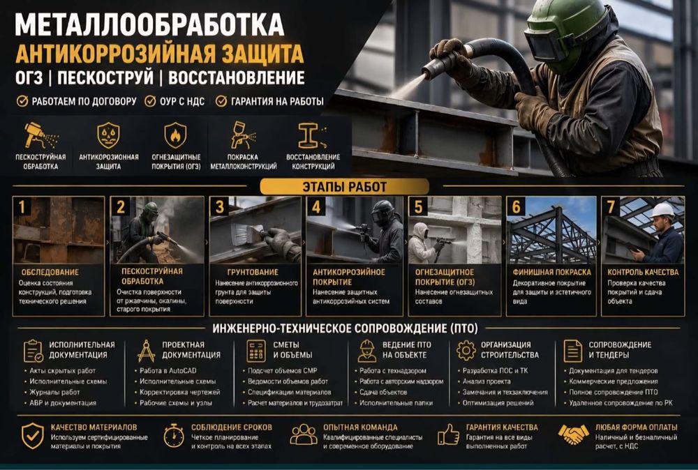 Металлообработка и антикоррозийная защита металлоконструкций