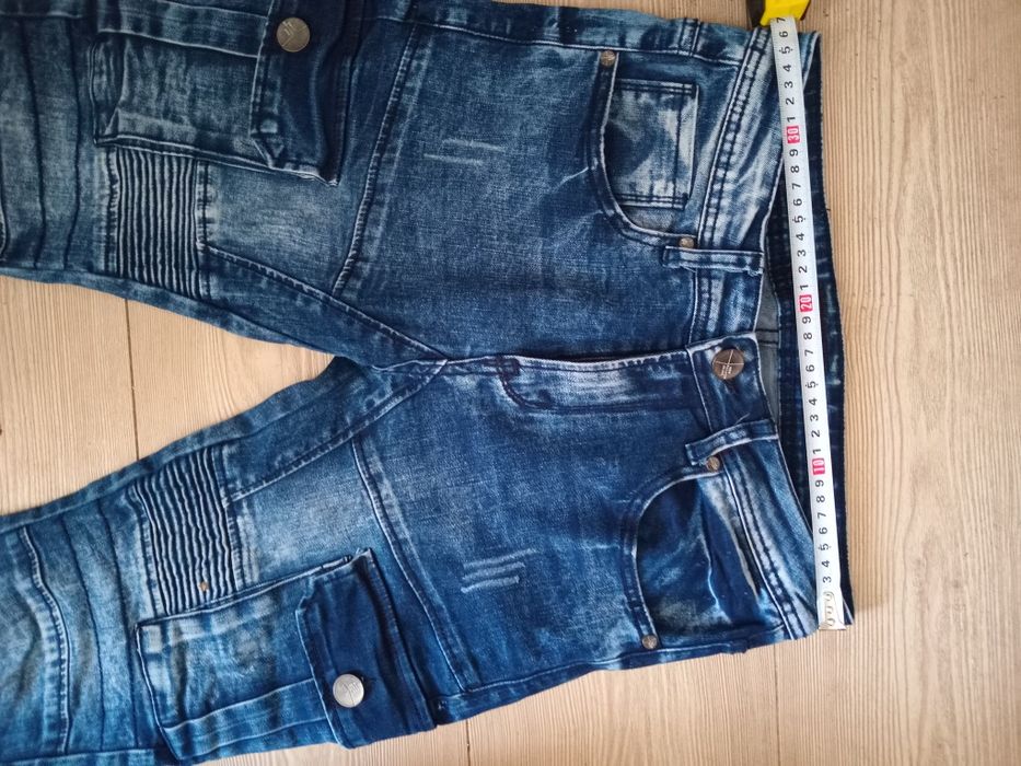 Blugi cargo slim fit elastici