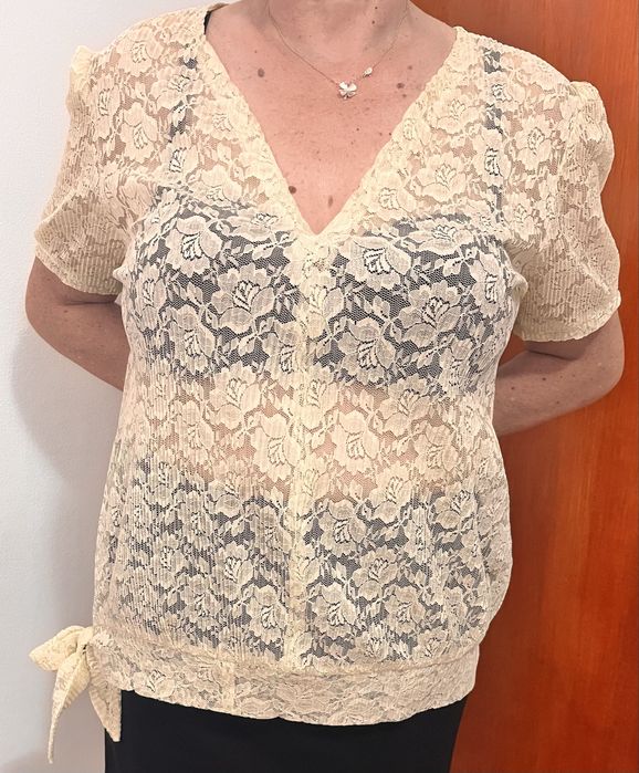Bluza dantela bej/crem