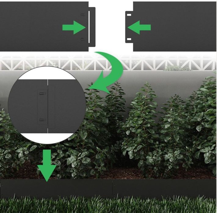 Метален бордюр за градина антрацит 10м N°242