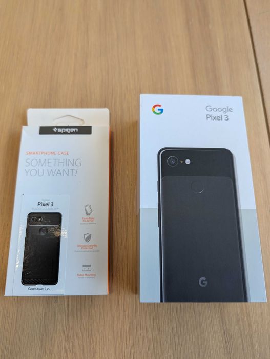 Google Pixel 3, 64GB + Spigen Rugged Armor