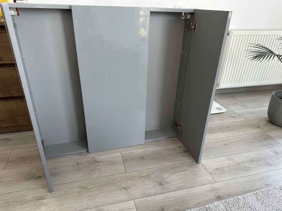 Dulap MDF baie suspendat, gri, 90 x 100 X 15 cm • GoodHome Imandra