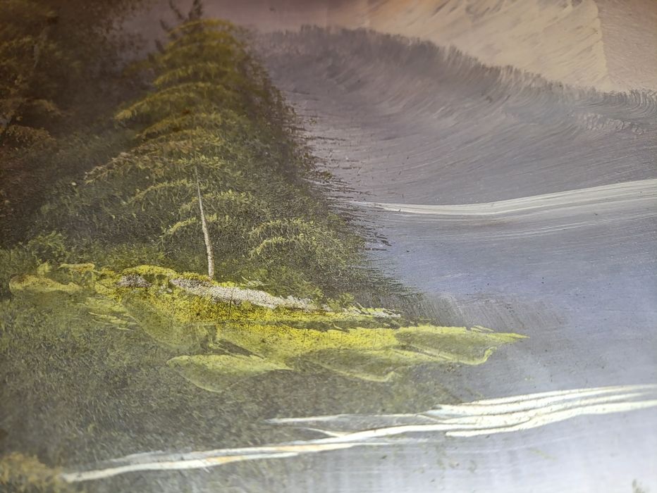 Tablou Pictat "Apus peste Lacul Ascuns" Anul 1998