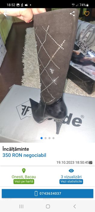 Cizme damă  cu cristale