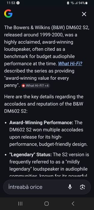 Boxe B&W ( Bowers&Wilkins), PREMIATE, tweetere de top - Nautilus