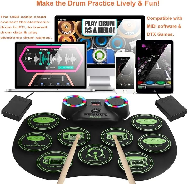 Bonnvie електронен кит с барабани за деца