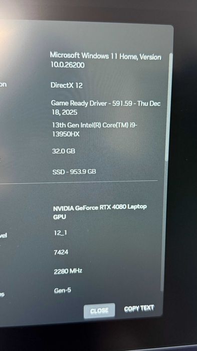 Лаптоп MSI Vector 16 HX – i9-13950HX / RTX 4080 / 32GB RAM / 1TB SSD