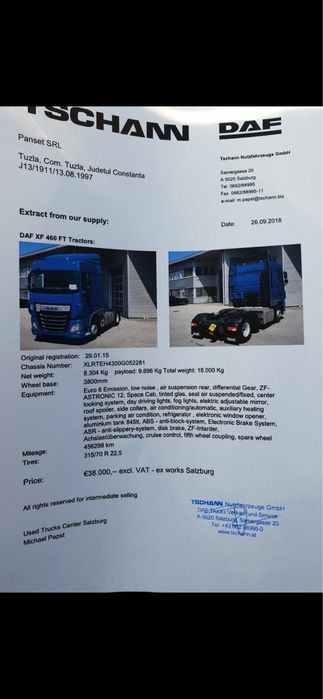 Daf cu remorca si iveci ADR