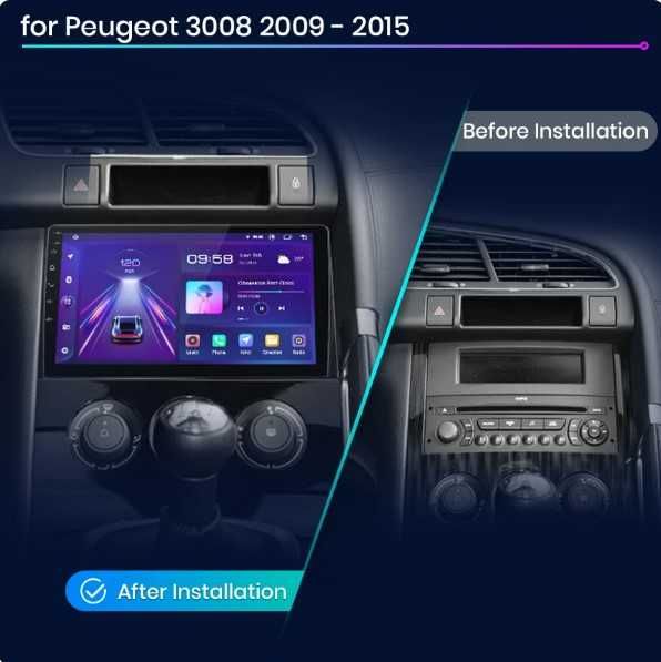 Navigatie Android  Peugeot 3008 , Carplay , Android Auto + Camera
