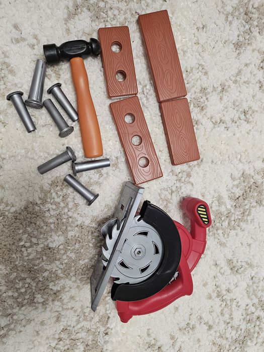 Jucarii copii: Trusa construcție cu flex, ciocan ,cuie, lemne
