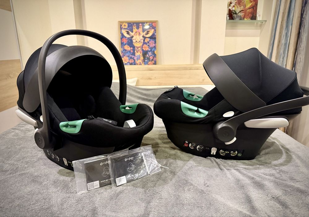 2 броя столчета за кола Cybex Aton B2 i-Size, цвят Volcano Black