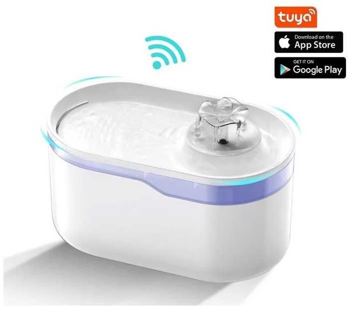 Dispenser automat apa animale tip fantana, Aplicatie Tuya, 2.8L