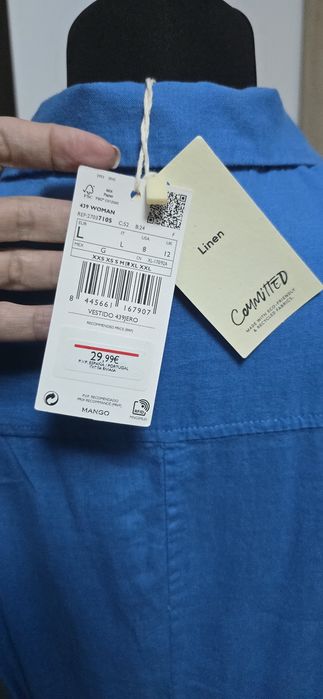 Rochie MANGO din in – nouă cu etichetă, culoare superbă