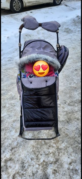 Санки коляска с чехлом