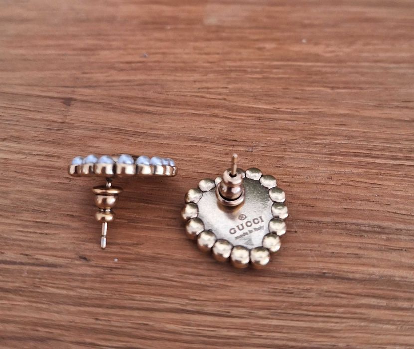 Gucci сребърни обеци с перли