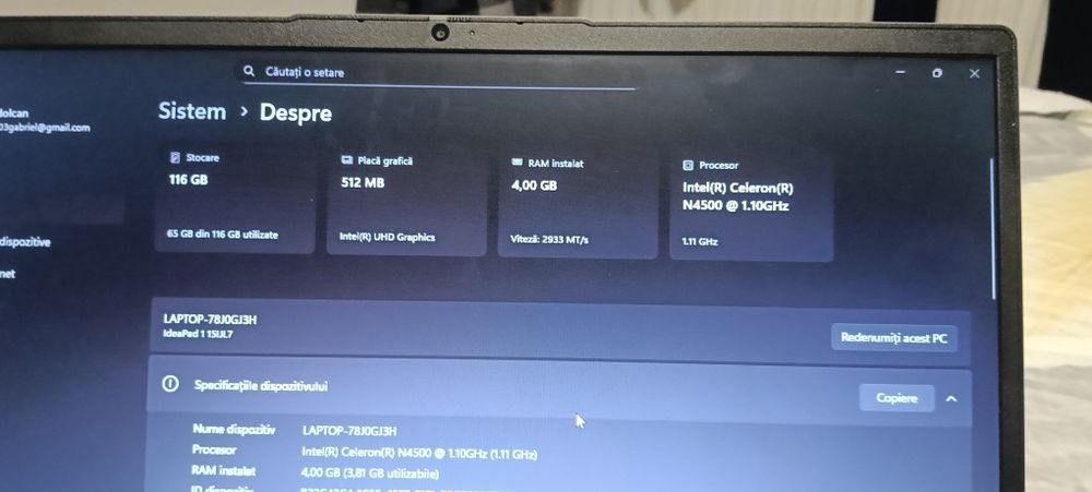 Laptop Lenovo IdeaPad  1 15 slim