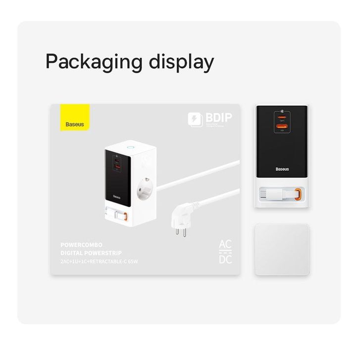 Baseus 65w Gan5 Smart Power Strip Зарядное устройство+ сетевой фильтр