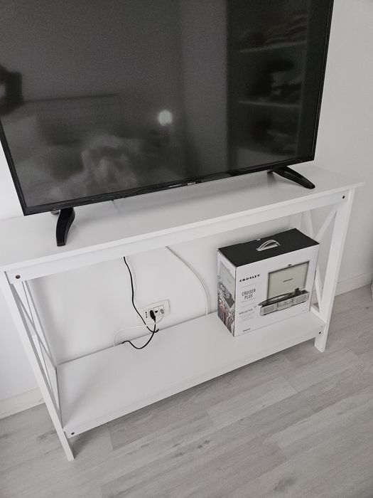 Consola living Apolos, alb, 120 x 30 x 80 cm in stare perfecta