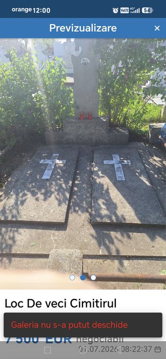 Două Locuri de veci Cimitir Ungureni 7400 euro