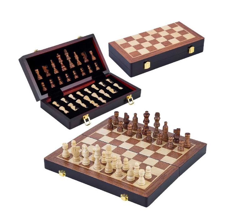 ЛУКСОЗЕН ДЪРВЕН МАГНИТЕН ШАХ 2в1 – ПЕРФЕКТЕН ПОДАРЪК | 39.5см.