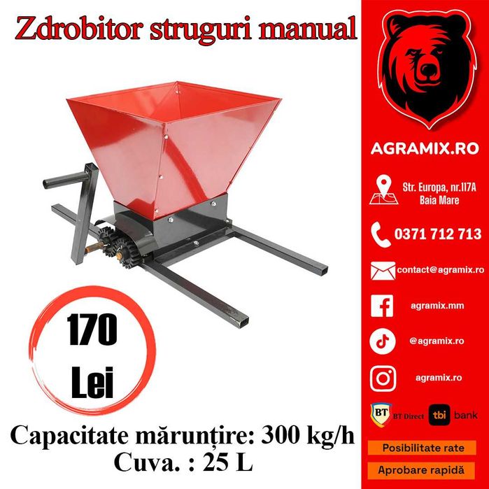 Presa manuala struguri teasc zdrobitor struguri manual nou Agramix