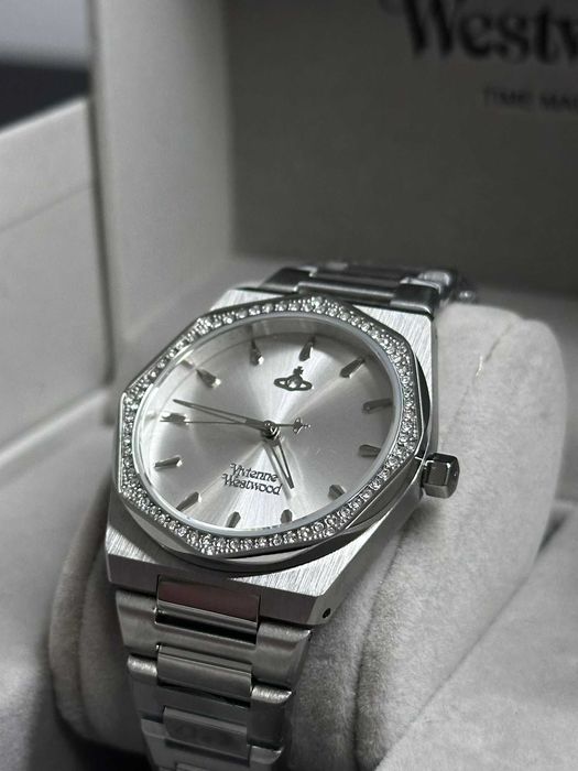 Ceas Vivienne Westwood Limehouse Ladies Quartz Watch with Silver Sunray Dial & Bratara Otel Inoxidabil