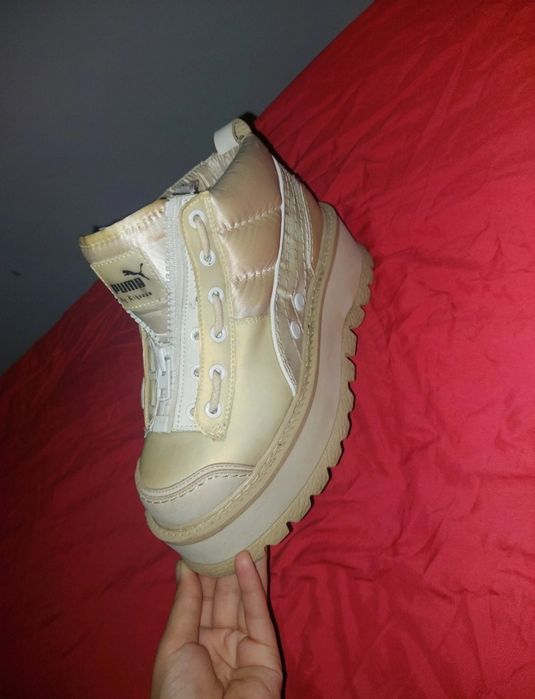 Ghete puma  flatform din piele ecologică