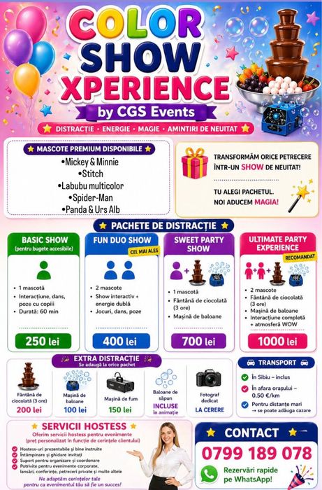 Servicii Hostess+mascote evenimente