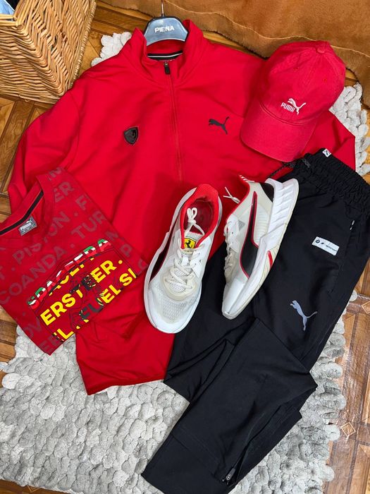 Комплект Puma Футболка Зипка Джогеры Крассовки Кепка