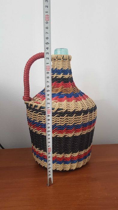 Sticla Palinca/Vi Vintage 6l cu impletitura sarma. Stare impecabila