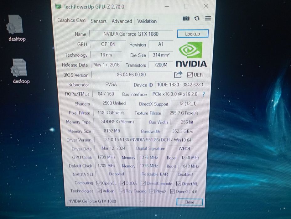 Видеокарта GTX1080 8GB