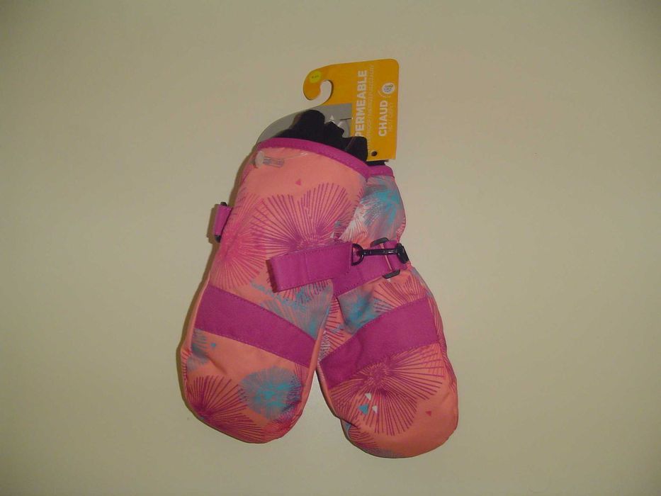 Топли шарени детски ръкавици за ски и сноуборд с два пръста