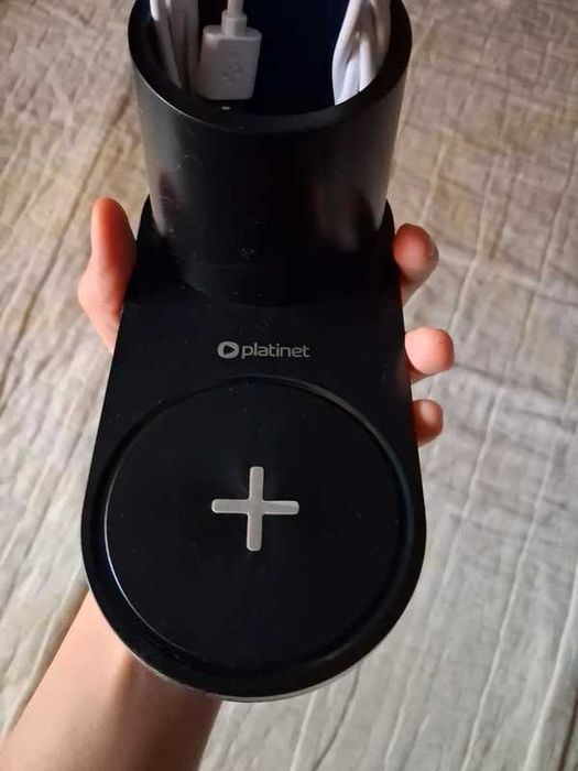 Incarcator wireless pentru telefon, cu lampa de birou