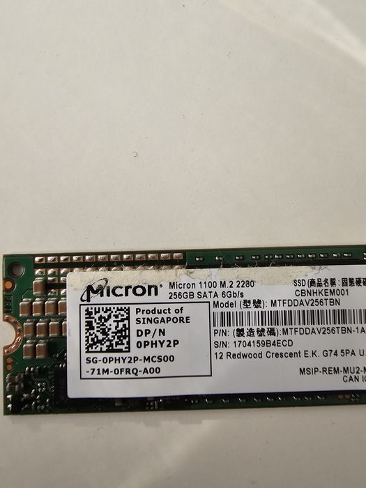 SSD M.2 Sata 256 GB Sandisk Micron SkHynix