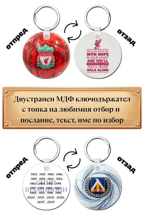 Персонализиран футболен ключодържател – с топка на любим отбор!
