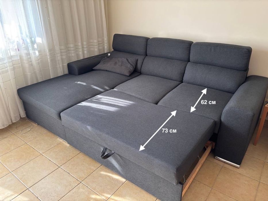 Разтегателен ъглов диван
